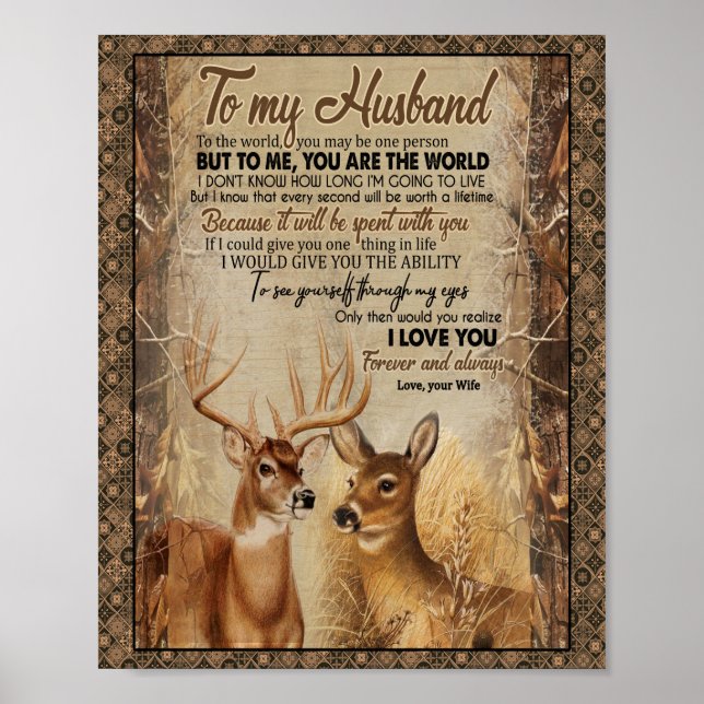 Poster Husband Gift | Letter To My Husband rFrom Wife (Frente)
