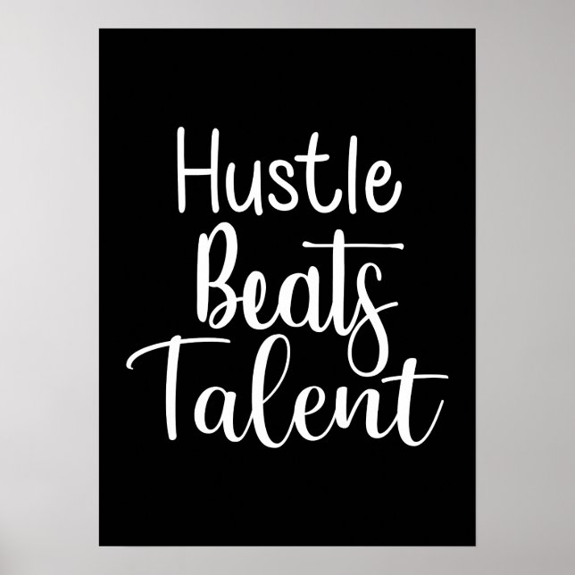 Poster Hustle Beats Talent - Motivação Gym de Sucesso (Frente)
