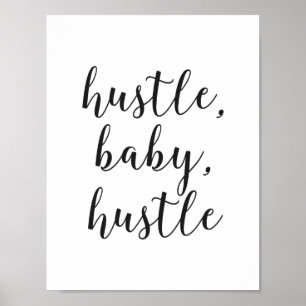 Poster Hustle, Bebê, Hustle Cursive Script