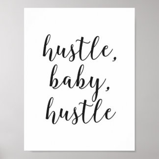 Poster Hustle, Bebê, Hustle Cursive Script