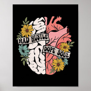Poster Hustle Drug Soul Floral Brain Saúde Mental Awaren
