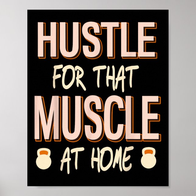 Poster Hustle Para Esse Esforço De Força Muscular (Frente)