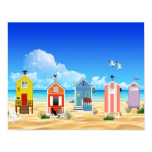 Huts Tropicais de areia de praia