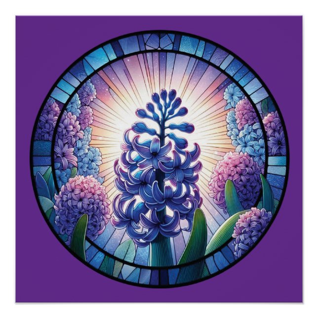 Pôster Hyacinth Stainth Glass Art (Frente)