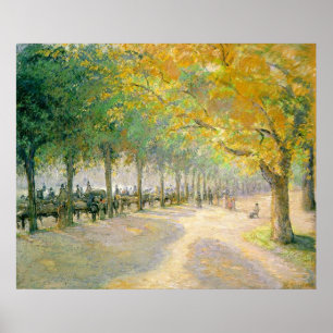 Poster Hyde Park Camille Pissarro outono de 1890 árvore