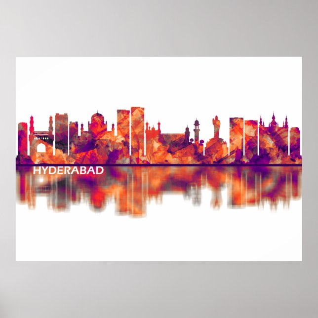 Poster Hyderabad Telangana Skyline (Frente)