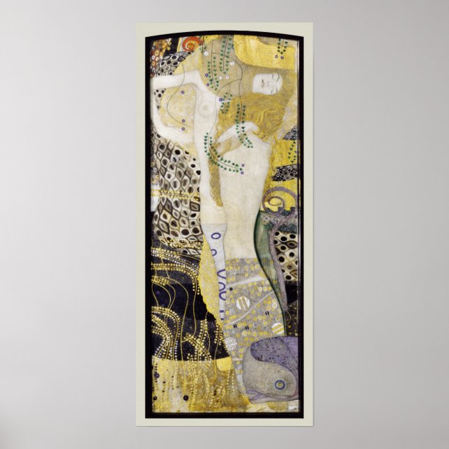 Poster Hydra (serpentes d'água I) por Gustav Klimt (Frente)