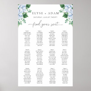 Poster Hydrangea azul 12 Gráfico Mesa