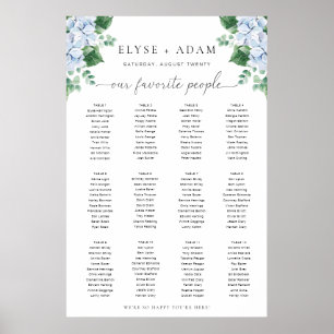 Poster Hydrangea azul 12 Gráfico Mesa