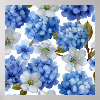 Poster Hydrangea e Cherry Bloom