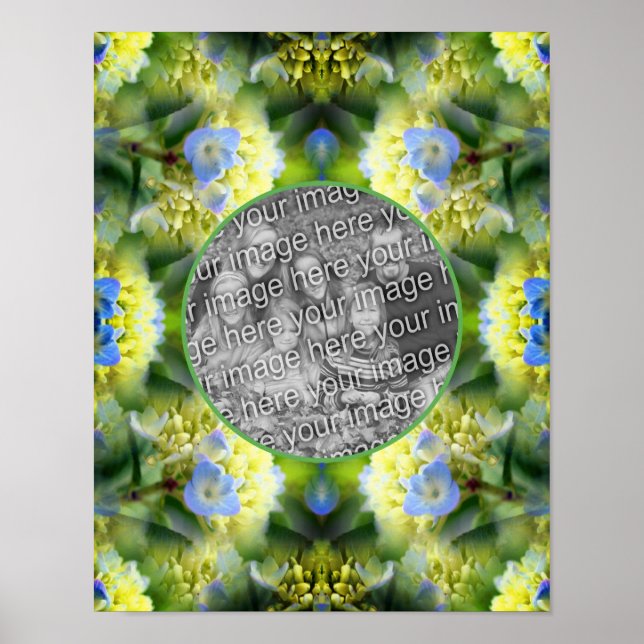 Poster Hydrangea Flower Frame Crie sua própria foto (Frente)