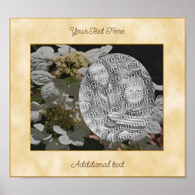Poster Hydrangea Flowers Adicionar Sua Foto Personalizada (Frente)