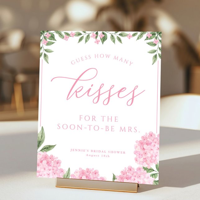 Poster Hydrangea Rosa Adivinha Quantos Jogo de Chá De Bei (Criador carregado)