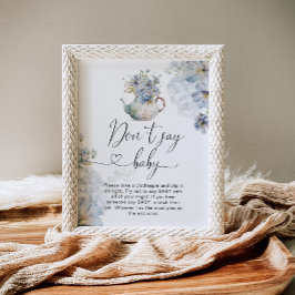 Poster Hydrangeas azuis de chá Não diga jogo de bebês