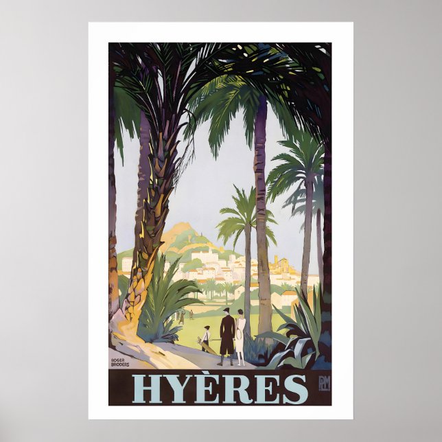 Poster Hyeres Provence-Alpes-Côte d'Azur France Vintage (Frente)
