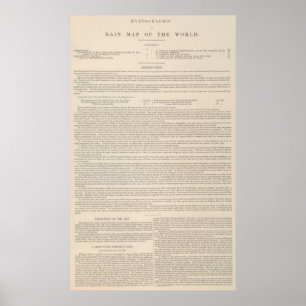 Pôster Hyetographic ou mapa da chuva do mundo