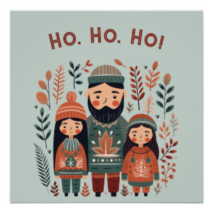 Pôster Hygge Christmas Scandinavian Cozy Family