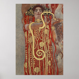 Poster Hygieia por Gustav Klimt, Arte Novo Antiga