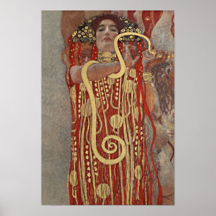 Poster Hygieia por Gustav Klimt, Arte Novo Antiga