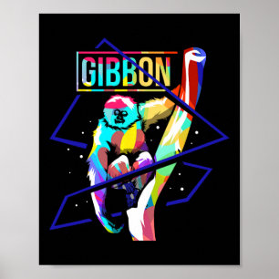 Poster Hylobatos Incríveis Menores Ape Gibbons Mo