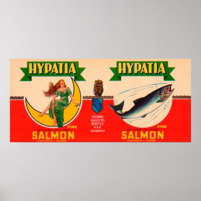 Poster Hypatia Marca Salmon Label - Seattle, WA (Frente)
