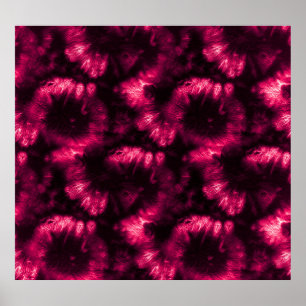 Poster Hypno Pink Shibori Spiral Design