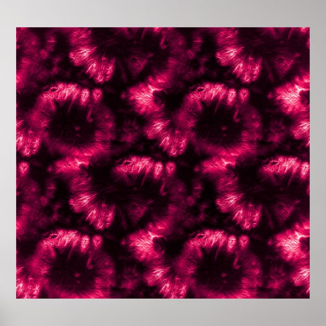 Poster Hypno Pink Shibori Spiral Design (Frente)
