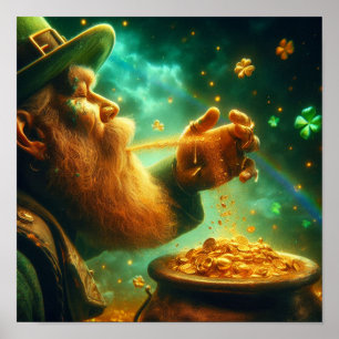 Poster I.A. Leprechaun Criando um Pote Dourado