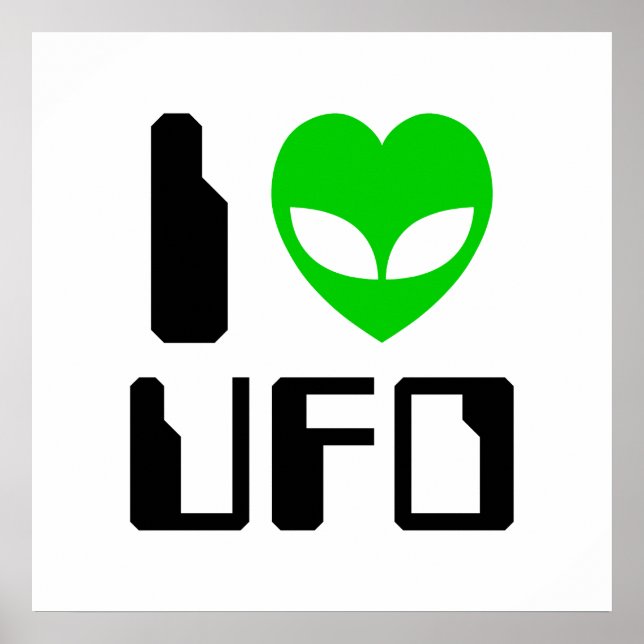 Pôster I Alienígena Heart UFO (Frente)