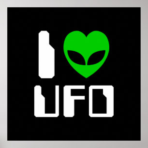Poster I Alienígena Heart UFO