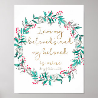 Poster I Am My Beloved's Bible Verse Wall Art