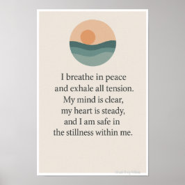Poster I Breathe in Peace-Mindful Affirmation Wall Art