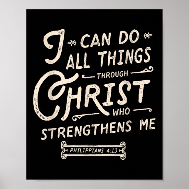 Poster I Can Do All Thing Through Christ Bible Verse Quot (Frente)