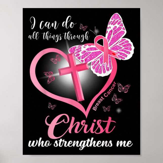Poster I Can Do All Things Christ Who Strengthens Breast  (Frente)