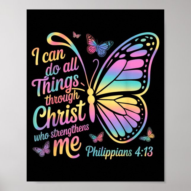 Poster I Can Do All Things Through Christ Butterfly Bible (Frente)