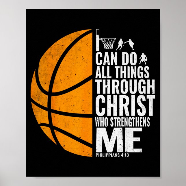 Poster I Can Do All Things Through Christ Christian Baske (Frente)