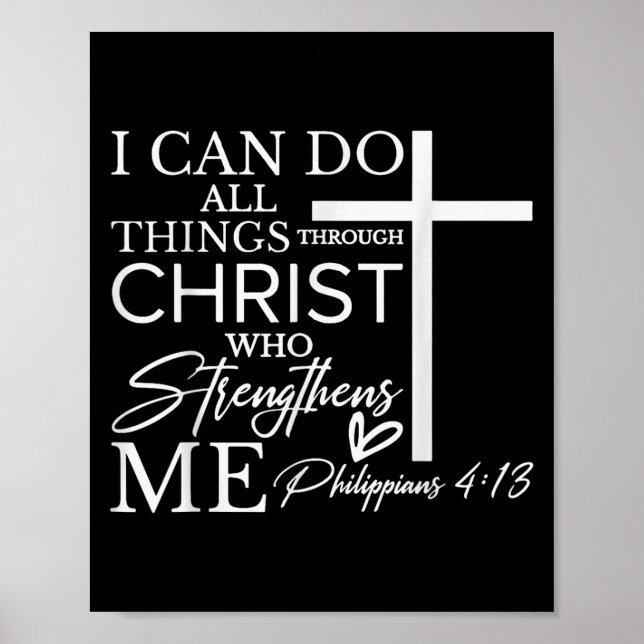 Poster I Can Do All Things Through Christ Christian Faith (Frente)