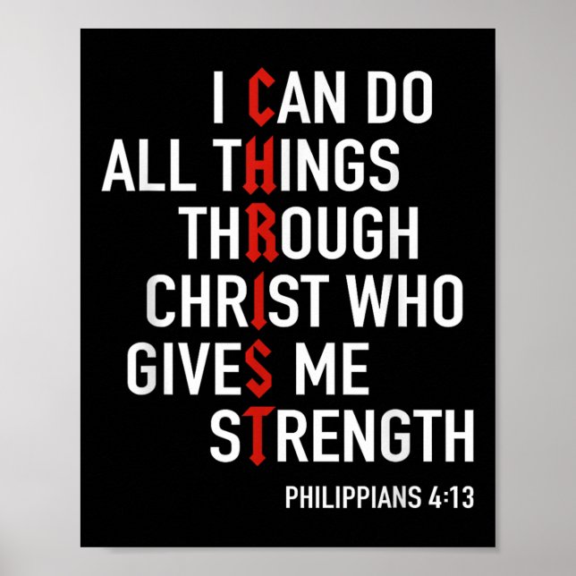 Poster I Can Do All Things Through Christ God Christian B (Frente)