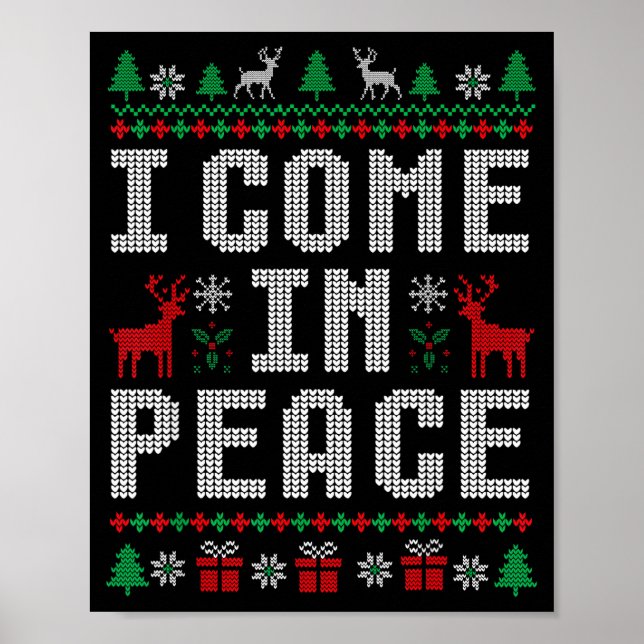 Poster I Come In Peace Couple Matching Ugly Christmas Swe (Frente)
