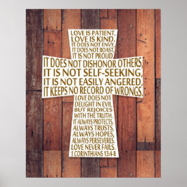 Poster I Coríntios 13:4-8 Versículo Bíblico O Amor é Paci