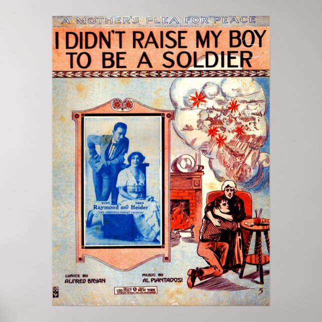 Poster I Didn’t Raise My Boy to Be a Soldier sheet music (Frente)