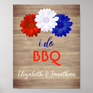 Poster I Do CHURRASCO Patriótico Floral