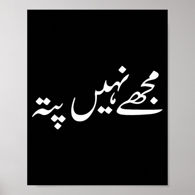 Poster I Don't Know But In Urdu Funny Pakistani Saying  (Frente)