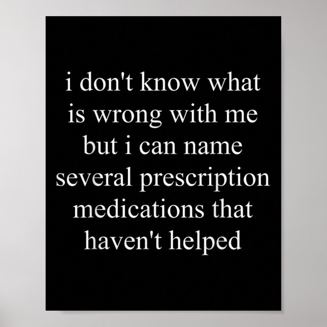 Poster I Don't Know What Is Wrong With Me But I Can Name  (Frente)