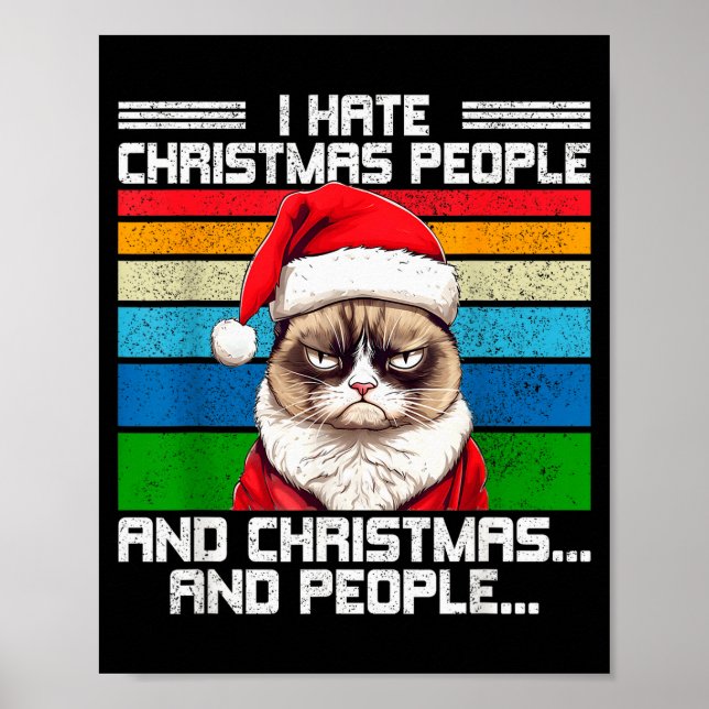 Poster I Hate Christmas Holidays Haters Black Uni-adults  (Frente)