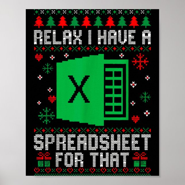 Poster I Have A Spreadsheet For That Christmas Ugly Sweat (Frente)