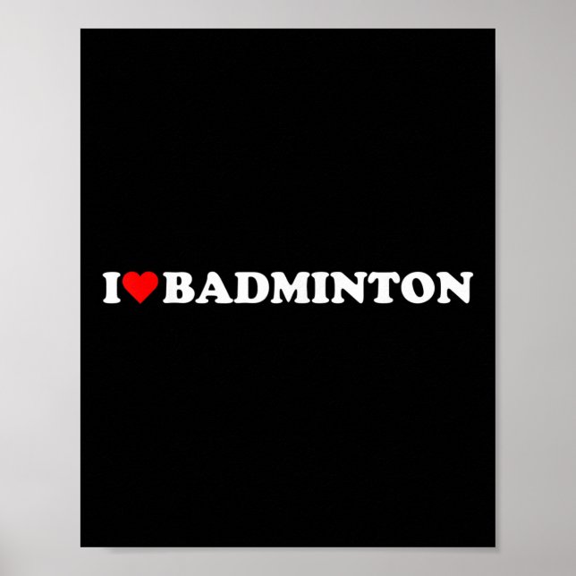 Poster I Hearminton I Love Badminton Hobby Theme Lov (Frente)