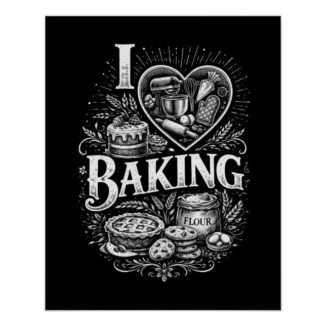Pôster I Heart Baking (Frente)