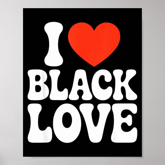Poster I Heart Black Love Couple Matching Couples African (Frente)
