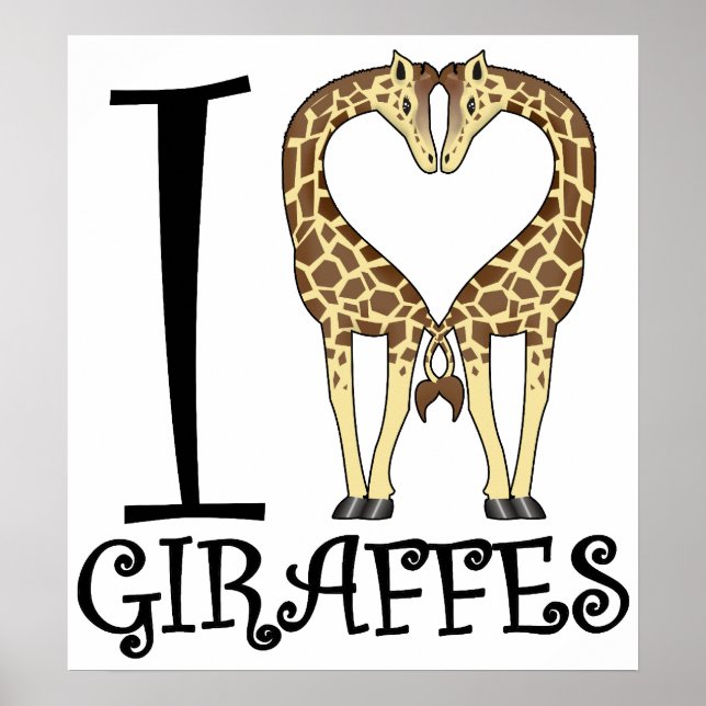 Pôster I Heart Girafes (Frente)